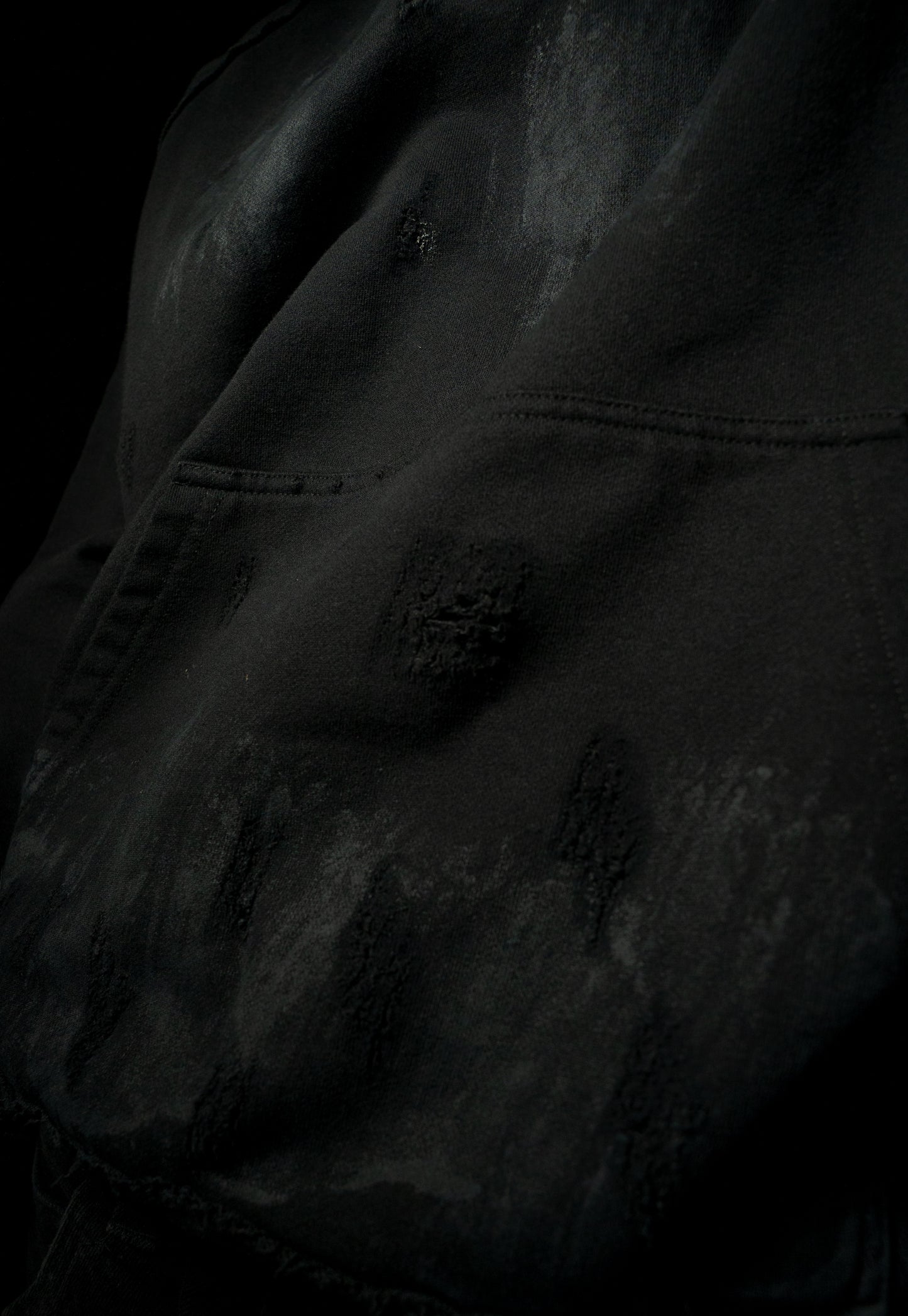 Galeria Distressed Hoodie Black